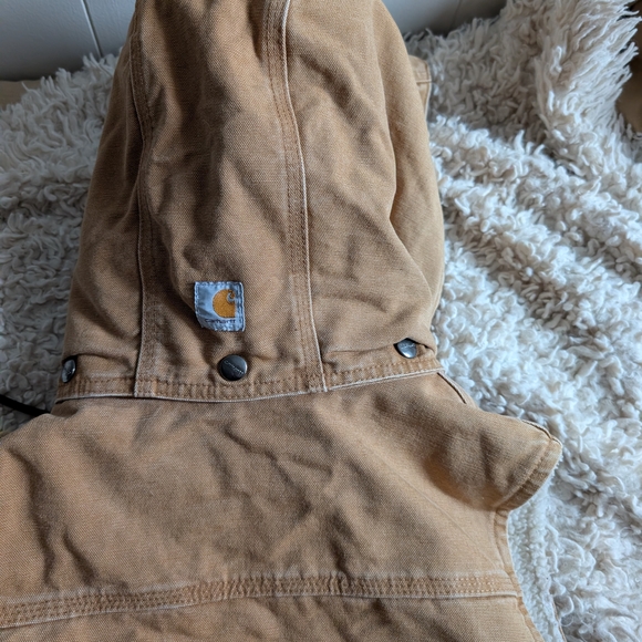Medium Carhartt Sherpa-Lined Hooded Work Vest - Tan - Picture 6 of 9
